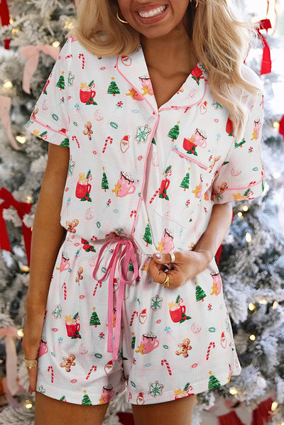 Pijama Navideño Espíritus Blancos - Conjunto Corto 2 Piezas - Image 5