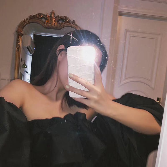 Elástico de Cabelo Cruz Diamantado com Borda Brilhante