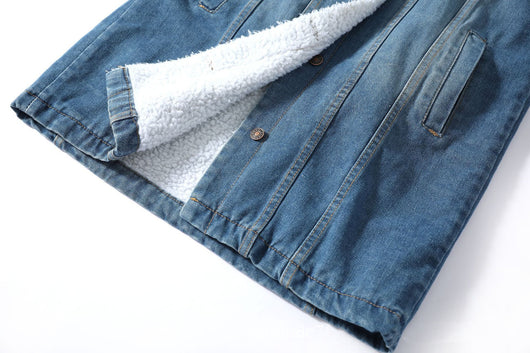 Chaqueta Vaquera Forrada en Lana para Invierno - Abrigo Bomber Cálido para Mujer - Image 12