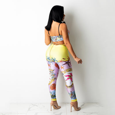 Pantalones Ajustados Estampados Sexy de Dos Piezas - Image 8