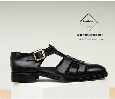 Zapatos Hombre Cuero Genuino Estilo Retro Negocios Verano Transpirables - Image 16