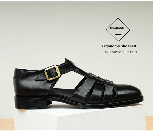 Zapatos Hombre Cuero Genuino Estilo Retro Negocios Verano Transpirables - Image 16