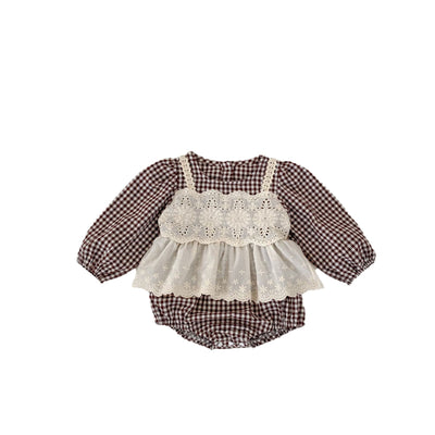 Enterizo Elegante para Bebé Niña con Encaje y Falda Triangular - Image 5