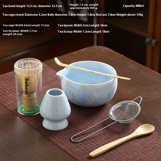 Juego de Té Matcha Kung Fu Estilo Japonés con Acabado Cristalino - Image 8