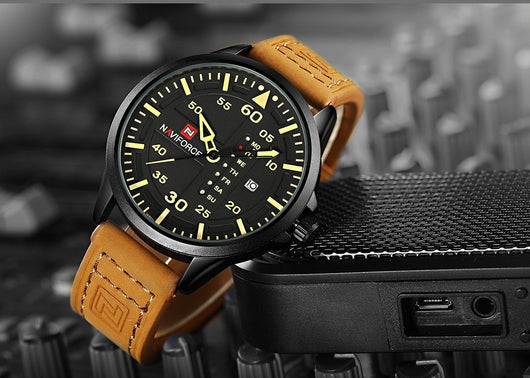 Reloj Deportivo Militar NAVIFORCE para Hombre - Cuarzo con Calendario y Correa de Cuero - Image 2