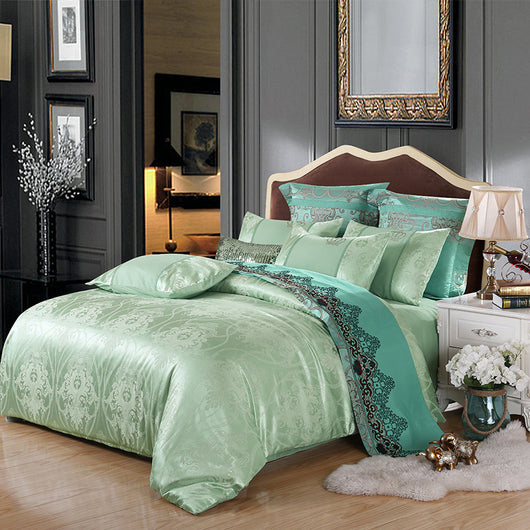 Juego de Cama Satinado Jacquard de Cuatro Piezas - Image 13