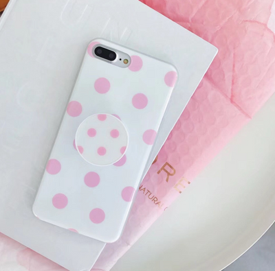 Funda iPhone 7 8 Plus con Soporte Giratorio y Diseño Onda Puntillista - Image 3