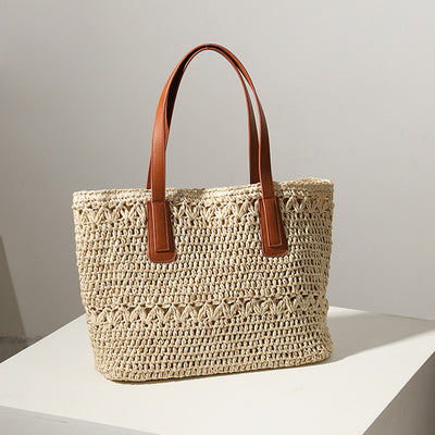 Bolsa de Ratán Asimétrica de Gran Capacidad con Asa de Hombro - Image 7