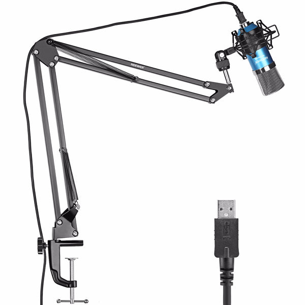 Micrófono Condensador USB Profesional Neewer NW-7000 con Brazo Scissor Ajustable y Soporte de Choque
