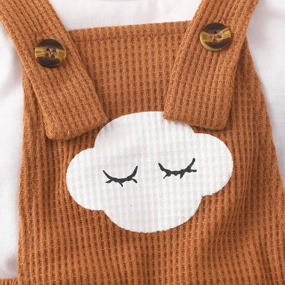 Conjunto Acogedor: Sudadera Manga Larga Lisa + Pantalón Estampado Nubes - Image 13