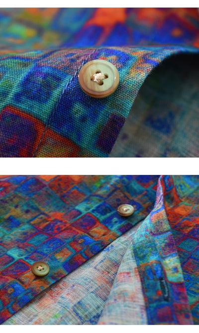 Camisa Casual Estampada de Manga Corta para Hombre - Image 14