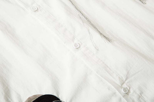 Camisa de Manga Corta con Cuello Fruncido para Hombre - Image 7