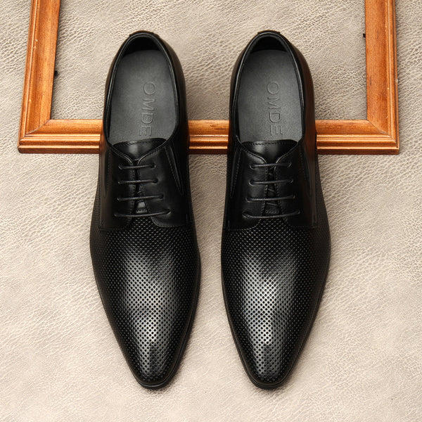 Zapatos de Cuero Italiano para Hombre con Punta Aguda - Estilo Británico y Coreano