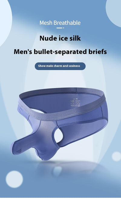 Calzoncillos Brief de Tiro Bajo para Hombre - Ropa Interior Sexy de Seda de Hielo - Image 19