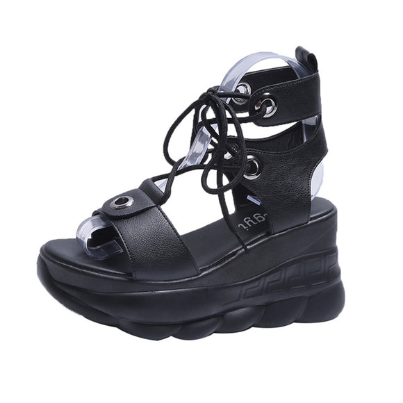 Sandalias Tipo Pez con Plataforma Elevadora - Cuña Cómoda Multiuso