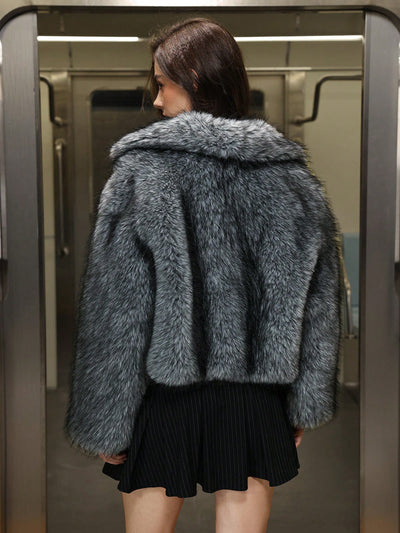 Chaqueta Cálida de Cuello Solapa con Pelaje para Mujer - Image 13