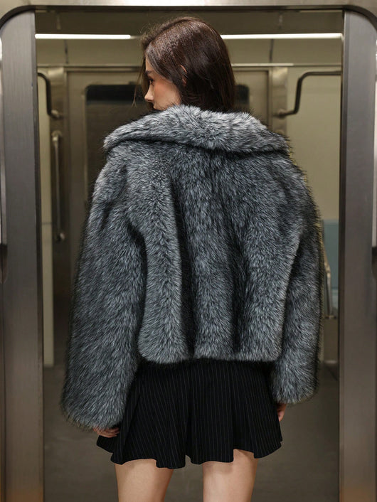 Chaqueta Cálida de Cuello Solapa con Pelaje para Mujer - Image 13