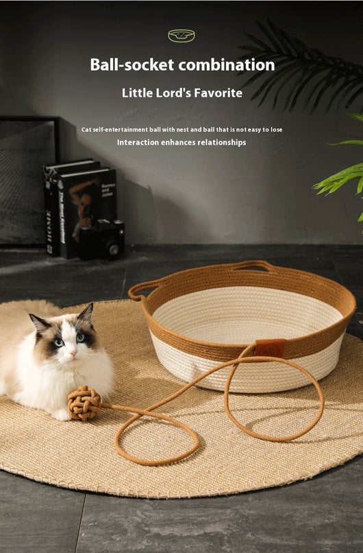 Cama Tejida para Gatos con Diseño Adorable de Hilo de Algodón - Image 12