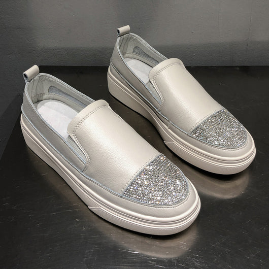 Zapatos Blancos Plataforma Slip-on de Cuero para Mujer - Versátiles y Cómodos - Image 6