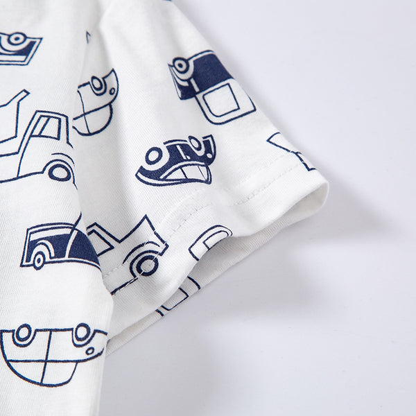 Playera Infantil con Estampado de Auto - Manga Corta para Niños