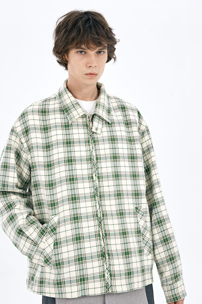 Chaqueta de Diseño Original en Tela Cuadros Verde - Image 9