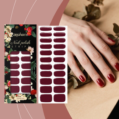 Stickers de Uñas Impermeables Elegantes Rojo Intenso - Image 9