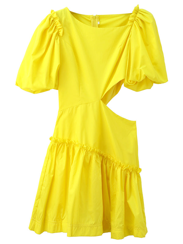 Falda Amarilla Hada de Diseño Verano con Cintura Hueca - Image 4