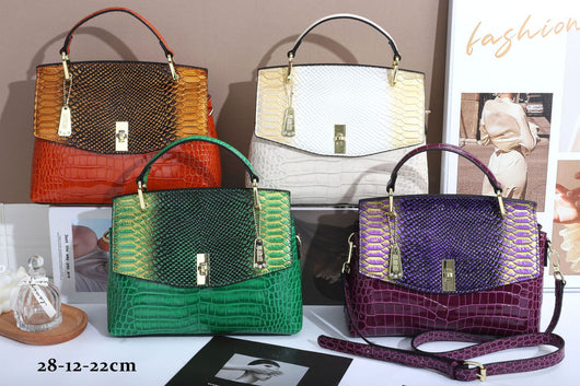 Bolso Crossbody Mujer Patrón Serpiente y Cocodrilo Multicolor - Image 8
