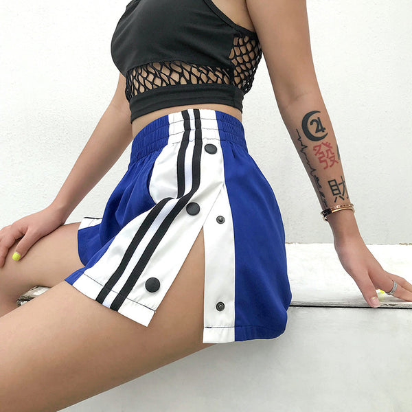 Shorts Anchos para Mujer Verano - Cintura Alta con Botones, Tela Ligera y Transpirable