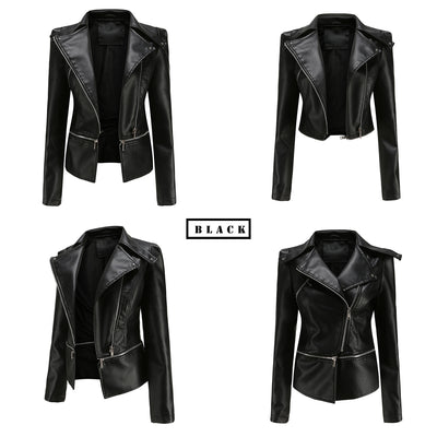 Chaqueta de Cuero para Mujer Desmontable Primavera Otoño - Image 7