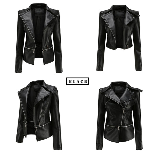Chaqueta de Cuero para Mujer Desmontable Primavera Otoño - Image 7