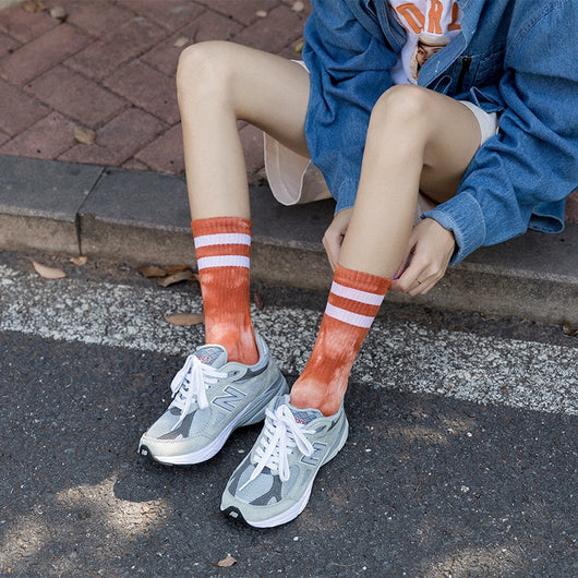 Calcetines para Parejas Tubo Alto Otoño Invierno con Diseño de Rayas - Image 6