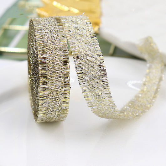 Cinta Decorativa para Regalos Bodas Oro y Plata con Flecos y Moño - Image 10