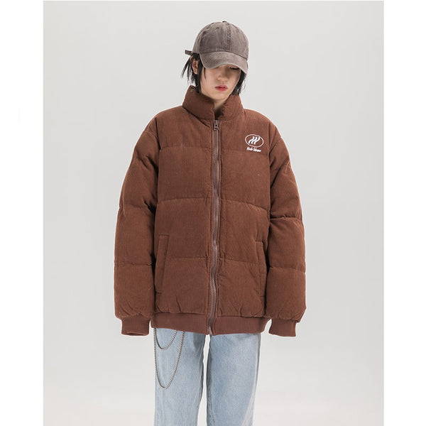 Chaqueta Acolchada Retro con Cuello Alto para Hombre