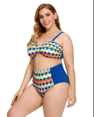 Traje de Baño Bikini Talla Grande con Estampado Floral y Diseño Fruncido - Image 17