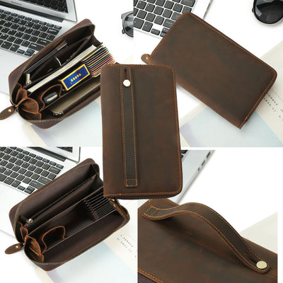 Bolsa de Cuero Genuino para Hombre Estilo Retro Clásico con Gran Capacidad - Image 8