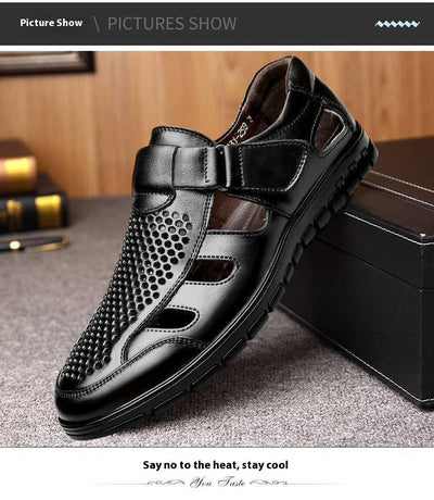 Sandalias de Cuero Perforadas para Hombre - Estilo Ejecutivo Casual - Image 9