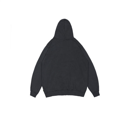 Sudadera Vintage Negra Oversize con Detalles Desgastados - Image 7