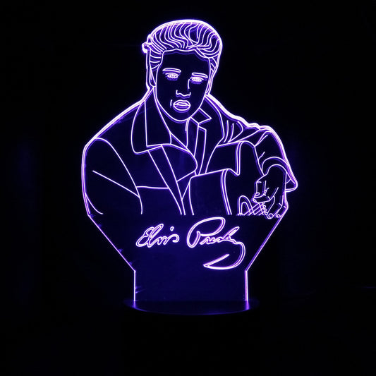 Lámpara 3D LED Elvis Presley - Luz Nocturna Decorativa - Image 2