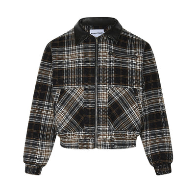 Abrigo Retro Estilo Americano a Cuadros y Rayas para Invierno - Image 3