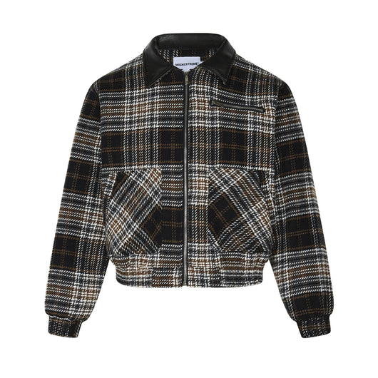 Abrigo Retro Estilo Americano a Cuadros y Rayas para Invierno - Image 3