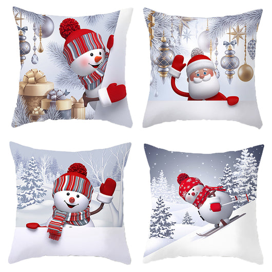 Funda de Almohada Navideña de Lino para Sofá - Image 49