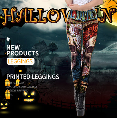 Leggings para Mujer con Estampado de Calaveras para Halloween - Image 10