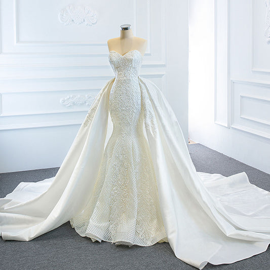 Vestido de Novia Sirena Doble Escote Strapless - Elegancia Soñadora y Silueta Estilizada - Image 2