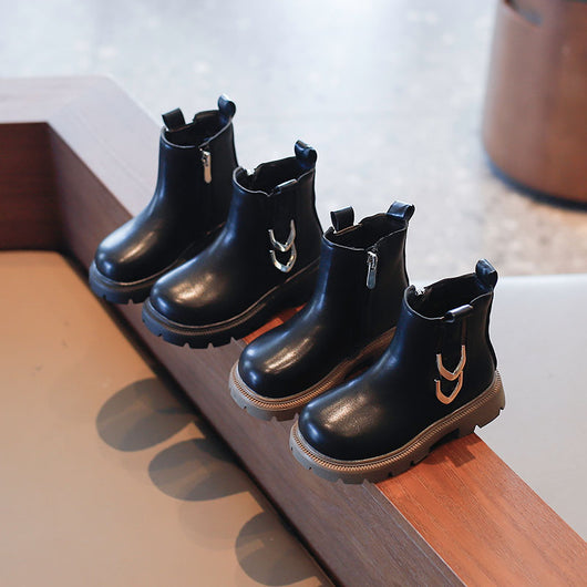 Botas Martin Infantiles de Invierno Estilo Británico con Felpa - Image 8