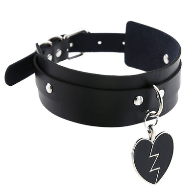 Choker de Cuero Negro Ajustable con Encaje - Image 14