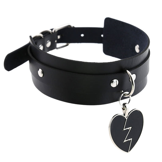 Choker de Cuero Negro Ajustable con Encaje - Image 14