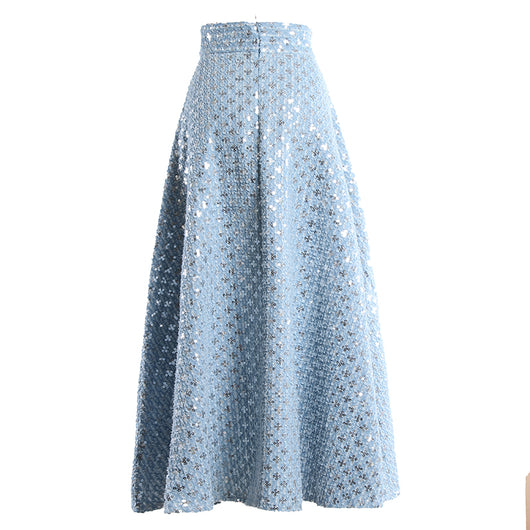 Falda Vaquera Midi con Bordados Elegantes - Image 8