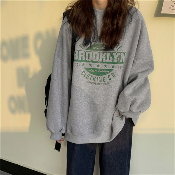Chamarra Sudadera Mujer Estilo Harajuku Otoño Suelta Sin Capucha