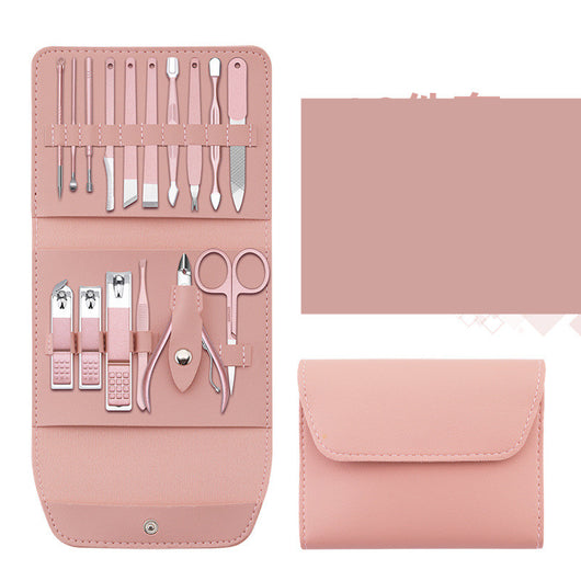 Kit Completo de 16 Herramientas de Manicura en Acero Inoxidable con Estuche PU - Image 28